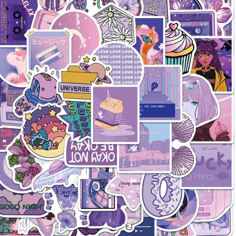 10pcs Purple Aesthetic Sticker Pack - Picture 9 of 11